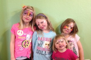 Girls face painting Giggle Loopsy Denver area clown