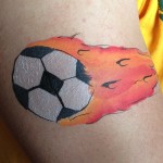 Flaming soccer ball Giggle Loopsy Denver area face painting