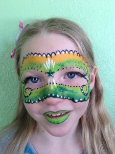 Green Mask Giggle Loopsy Denver area face painting